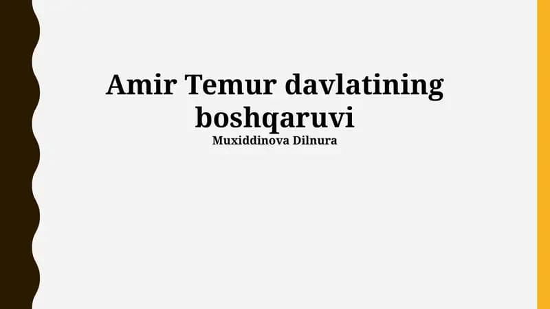 Amir Temur davlatining boshqaruvi