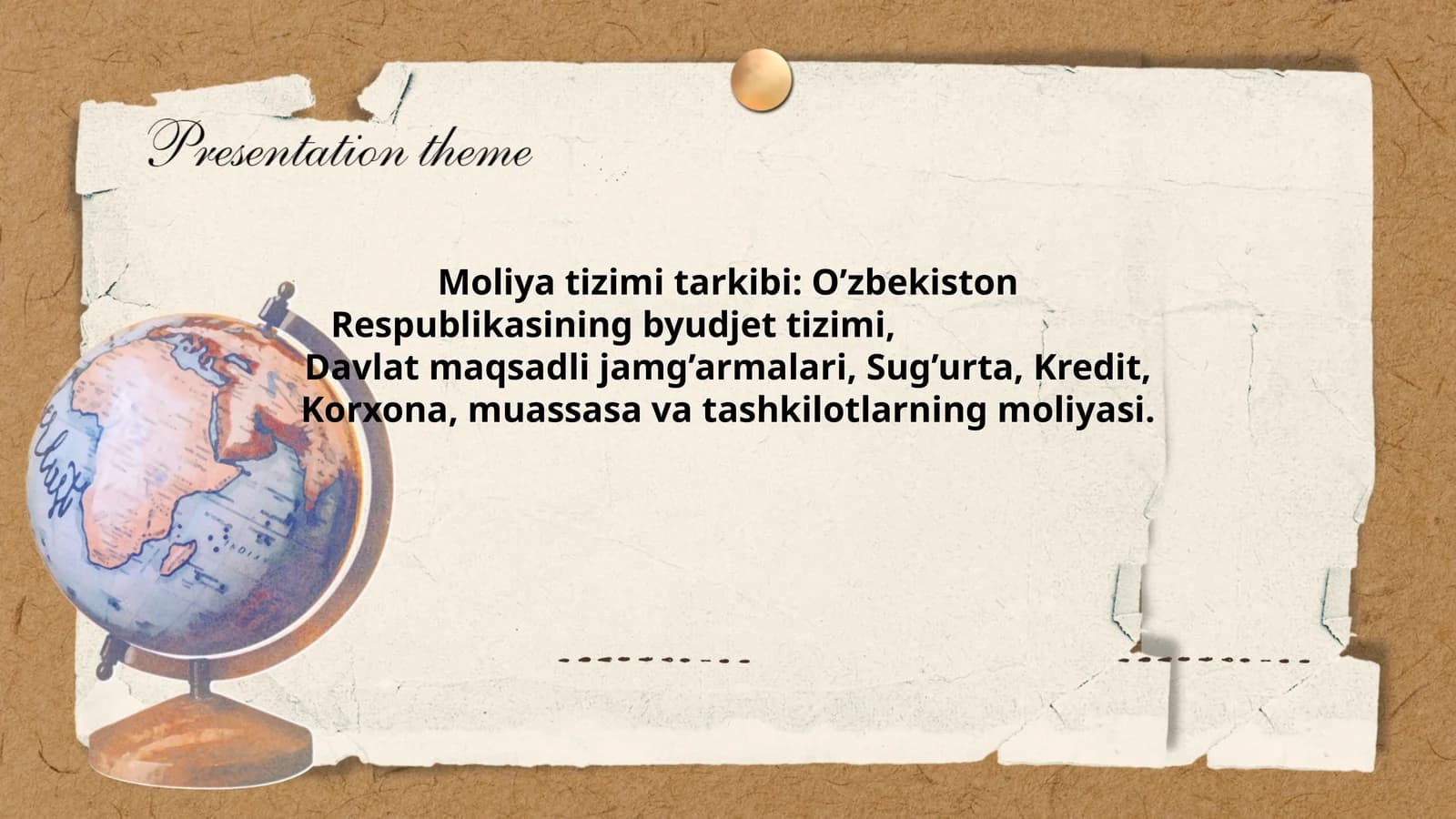Moliya tizimi tarkibi
