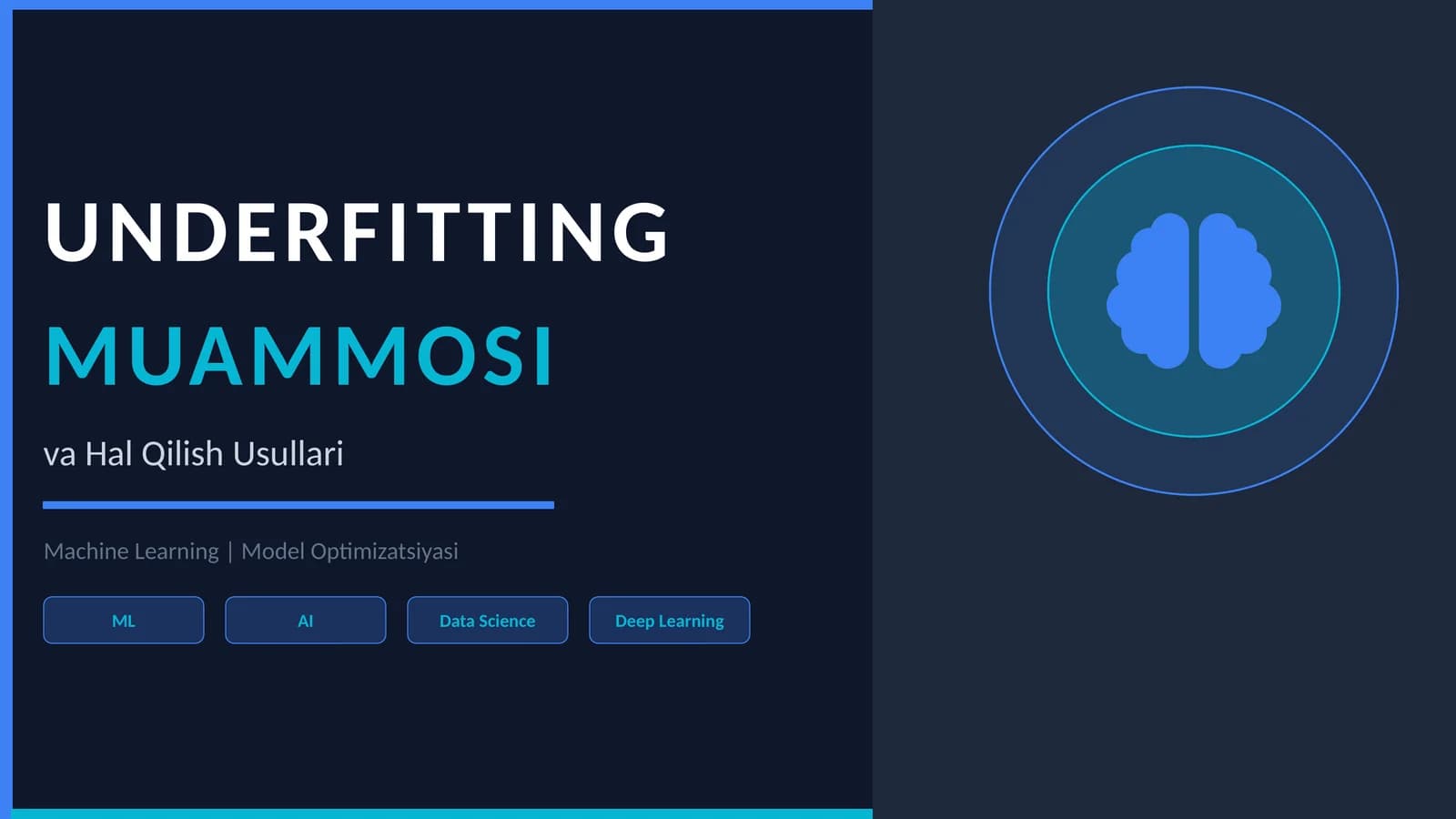 UNDERFITTING MUAMMOSI va Hal Qilish Usullari
