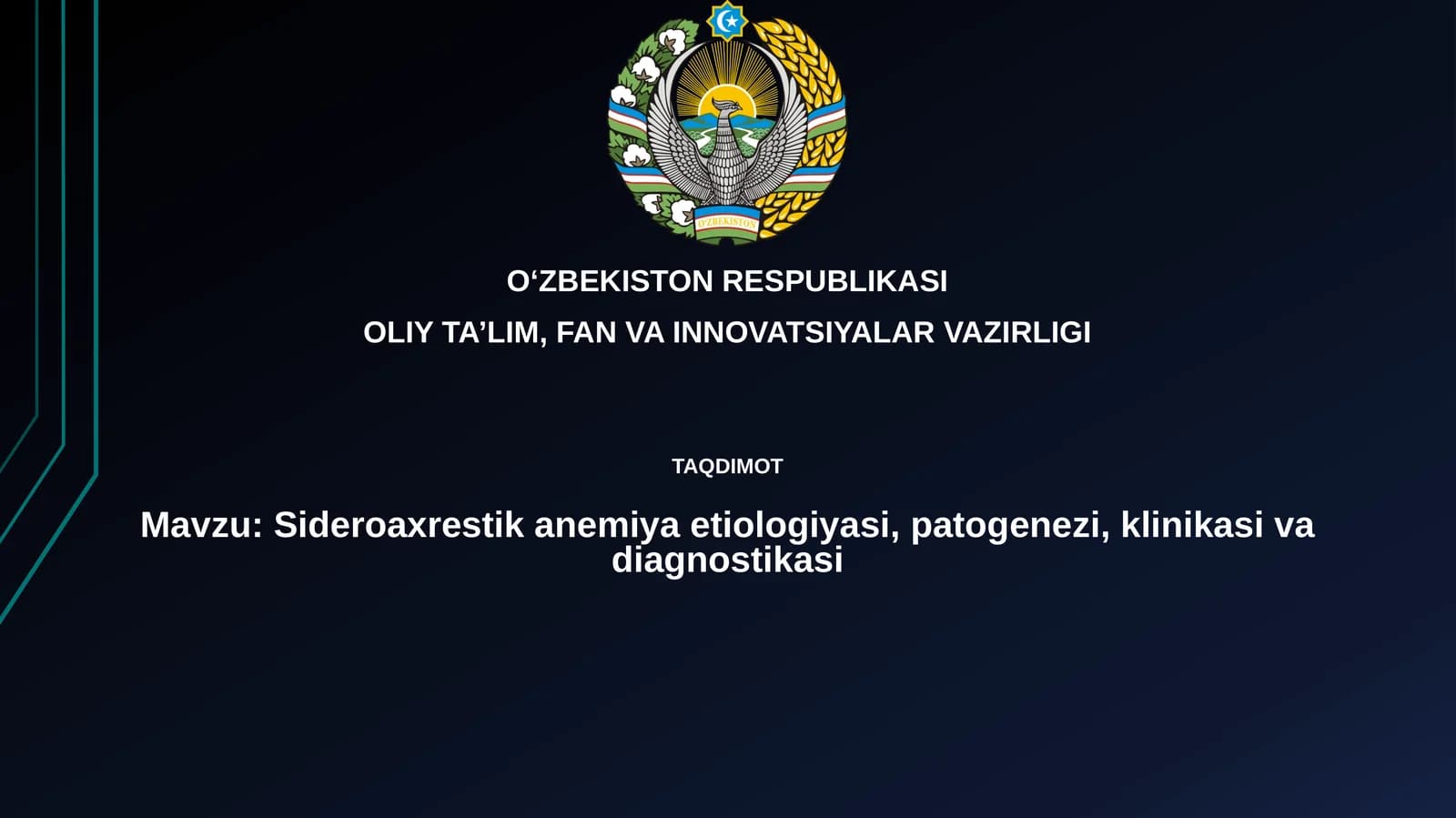 Sideroaxrestikanemiyaetiologiyasi,patogenezi,klinikasivadiagnostikasi