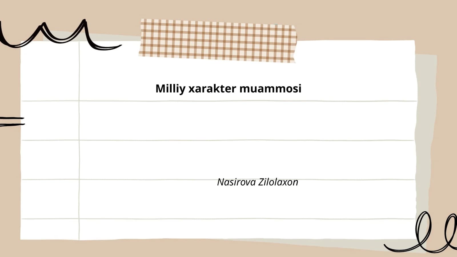 Milliy xarakter muammosi