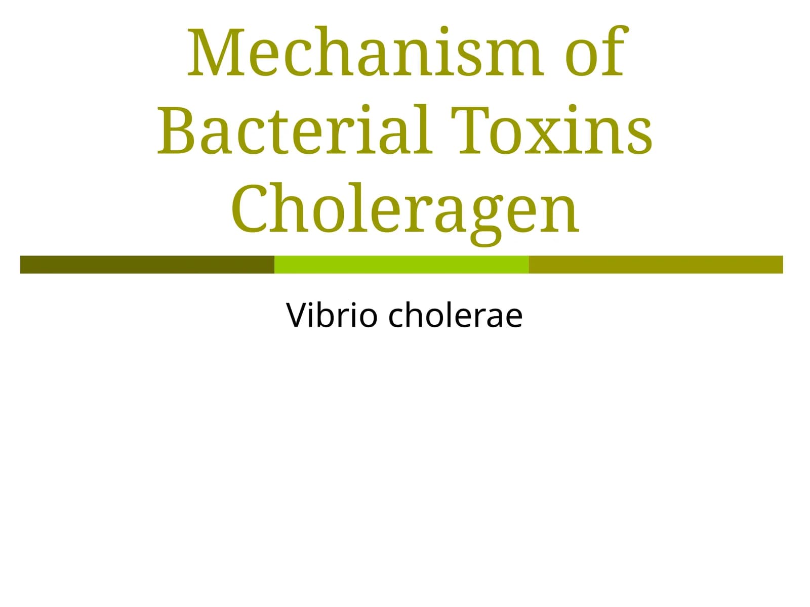 Mechanism of Bacterial ToxinsCholeragen
