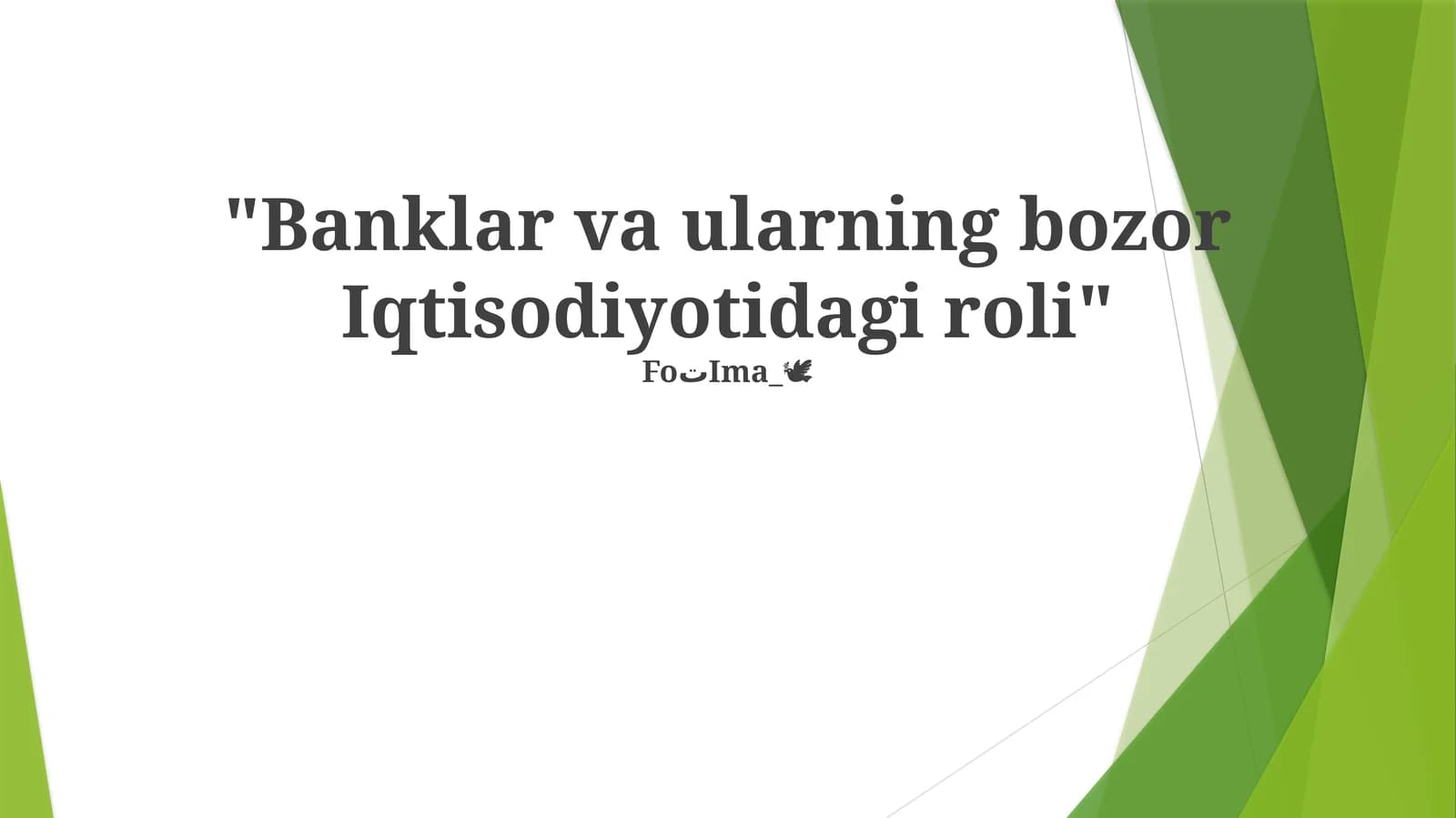 Banklar va ularning bozor Iqtisodiyotidagi roli