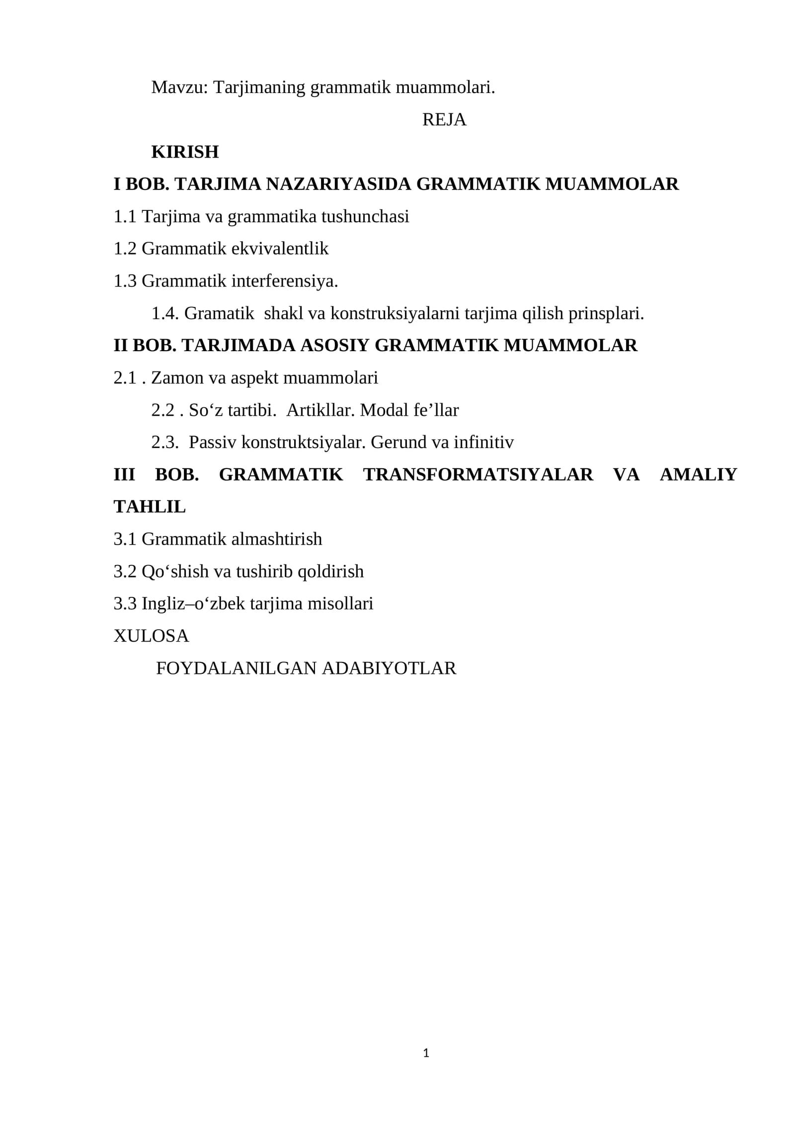 Tarjimaning grammatik muammolari
