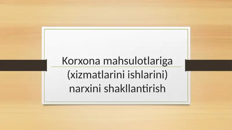Narxning iqtisodiy mohiyati va turlari