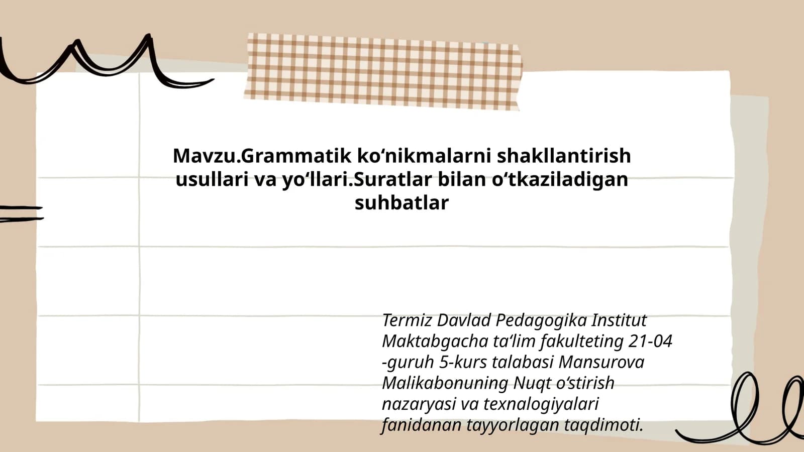 Nuqt o‘stirish nazaryasi va texnalogiyalari