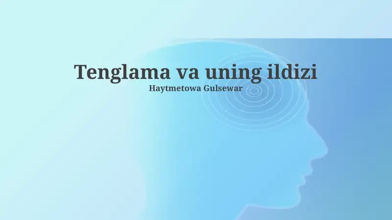 Tenglama va uning ildizi
