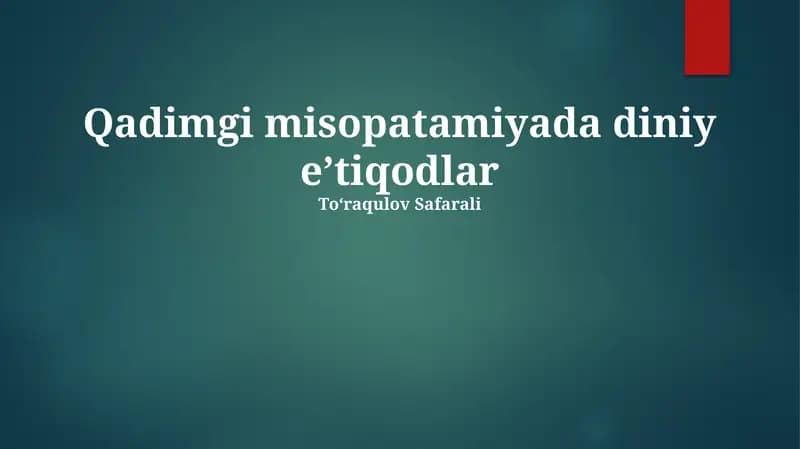 Qadimgi misopatamiyada diniy eʼtiqodlar