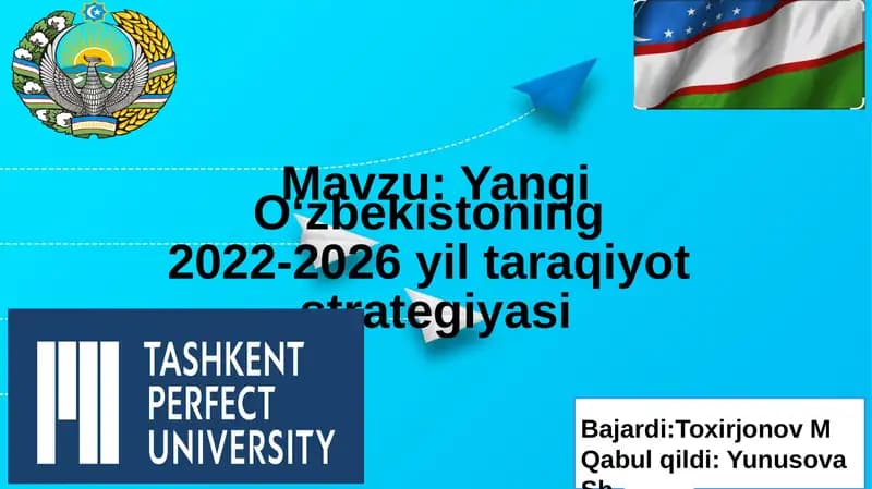 Yangi O'zbekistoning 2022-2026 yil taraqiyot strategiyasi