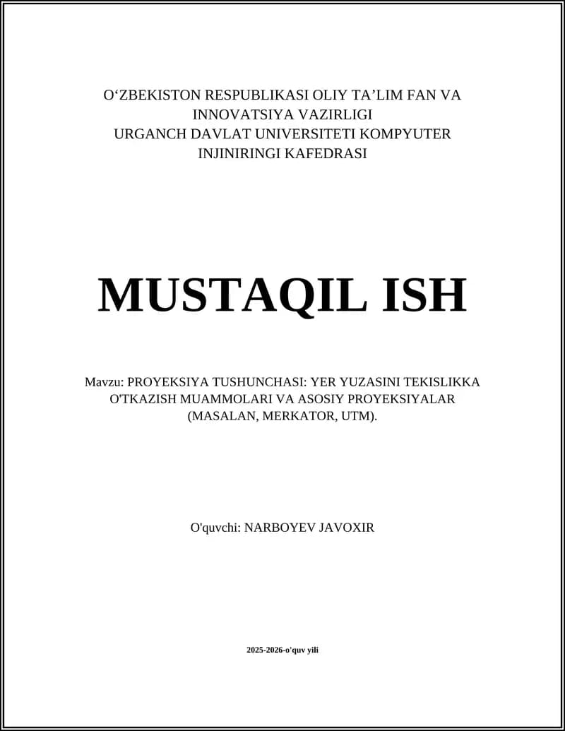 PROYEKSIYA TUSHUNCHASI