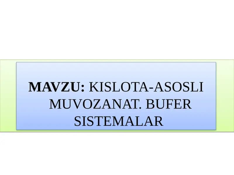 Kislota-asosli muvozanat