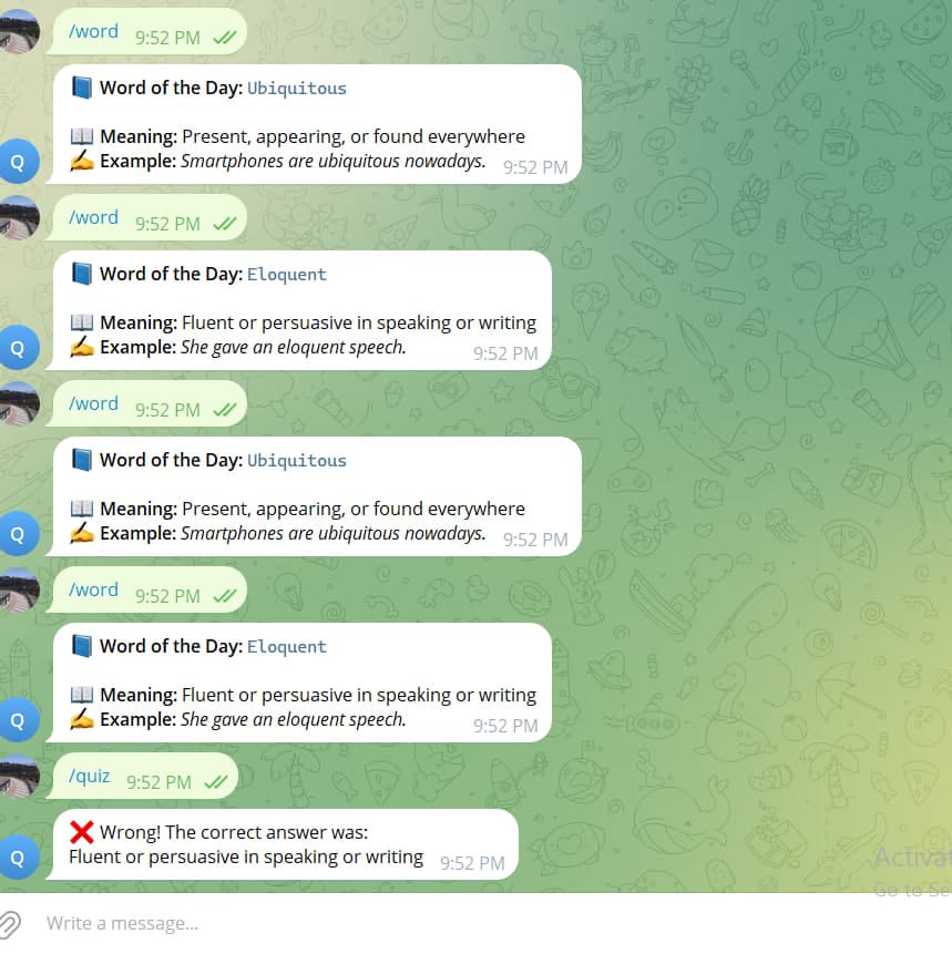 Lug`at bot