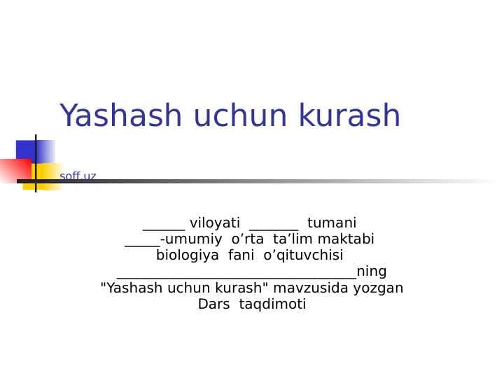 Yashash uchun kurash