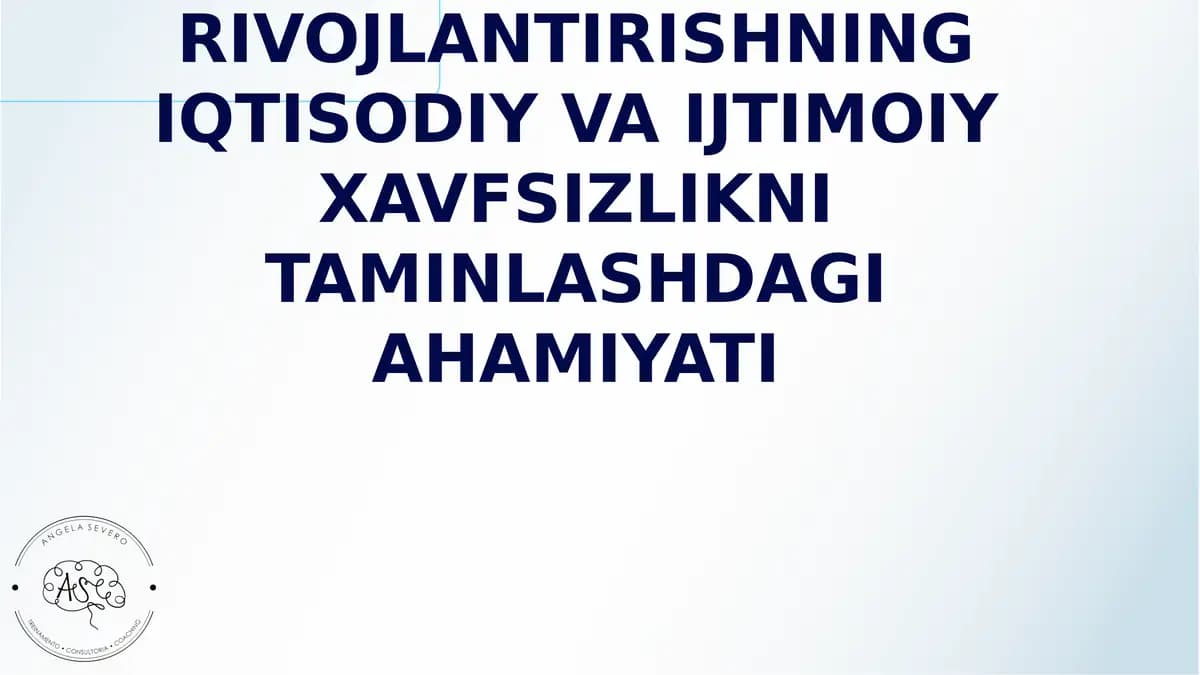 Kichik biznes va tadbirkorlik faoliyatini rivojlantirishning iqtisodiy va ijtimoiy xavfsizlikni ta'minlashdagi ahamiyati