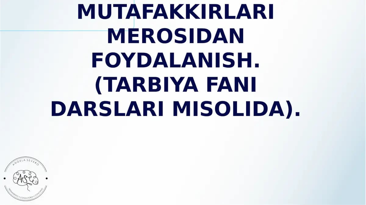 Boshlang'ich ta'lim fanlarini o'qitish jarayonida Sharq mutafakkirlari merosidan foydalanish (tarbiya fani darslari misolida)