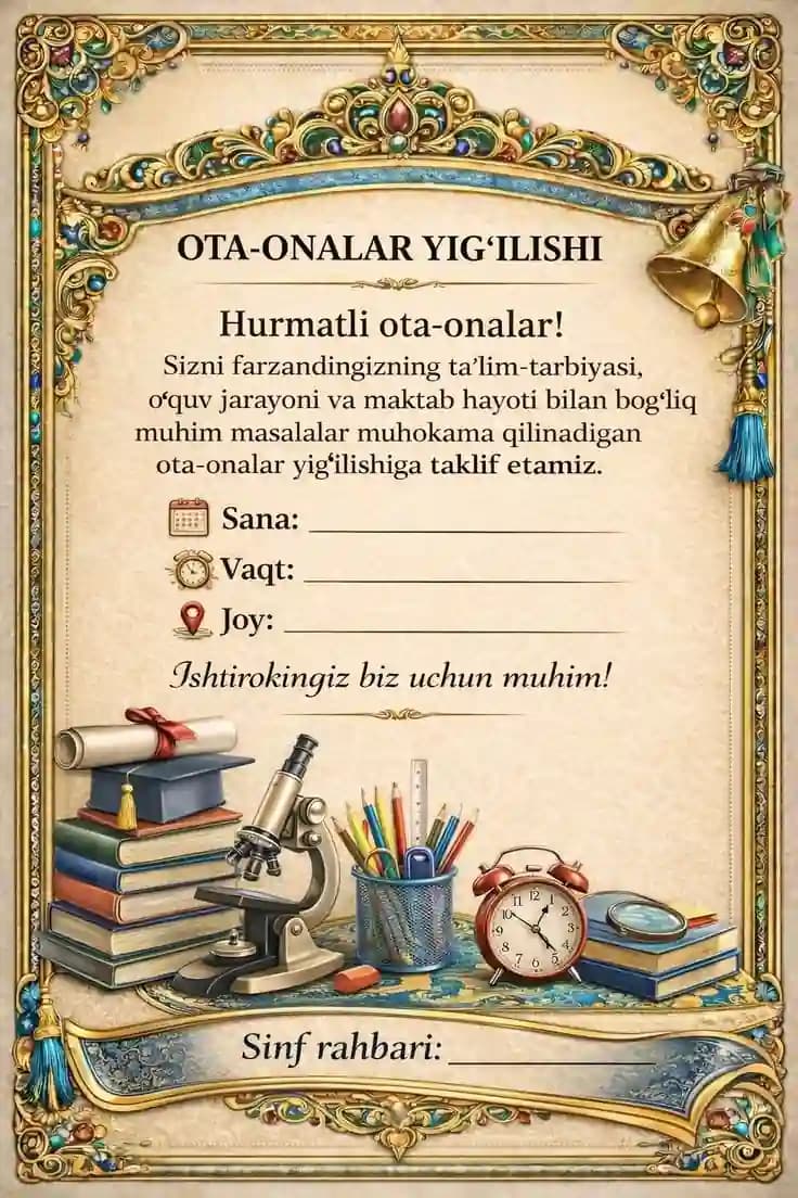 Yig'ilishga taklifnoma