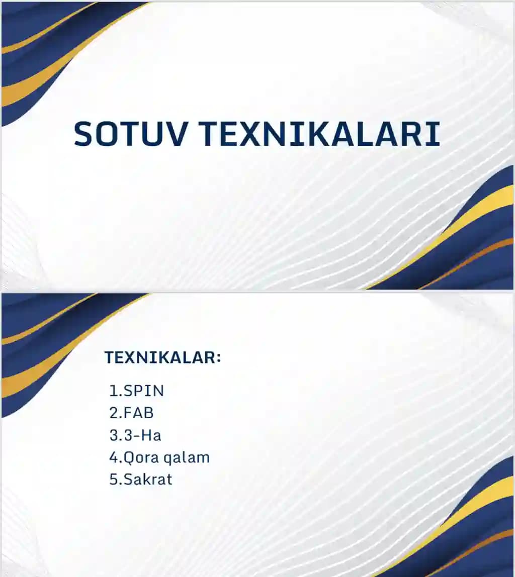 Sotuv texnikalari