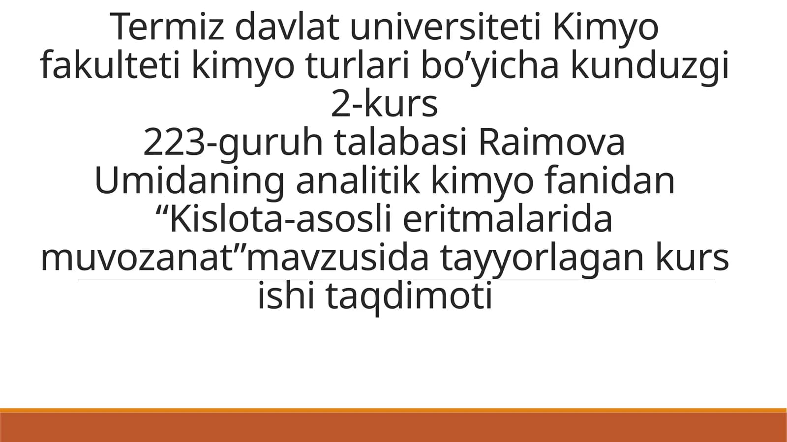 Kislota asosli eritmalarida muvozanat