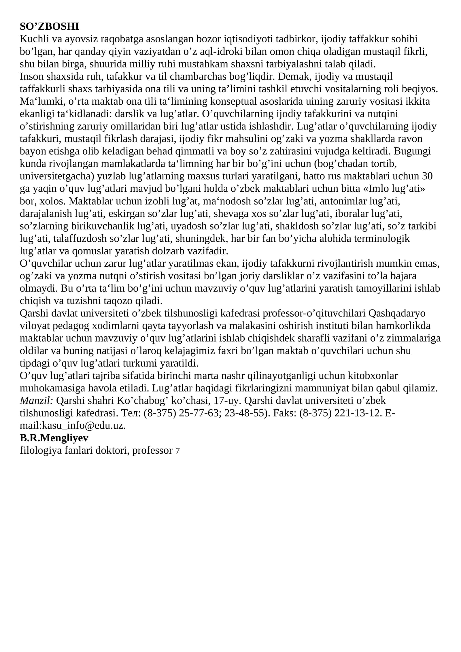 O'zbek tili sinonimlarining izohli lug'ati