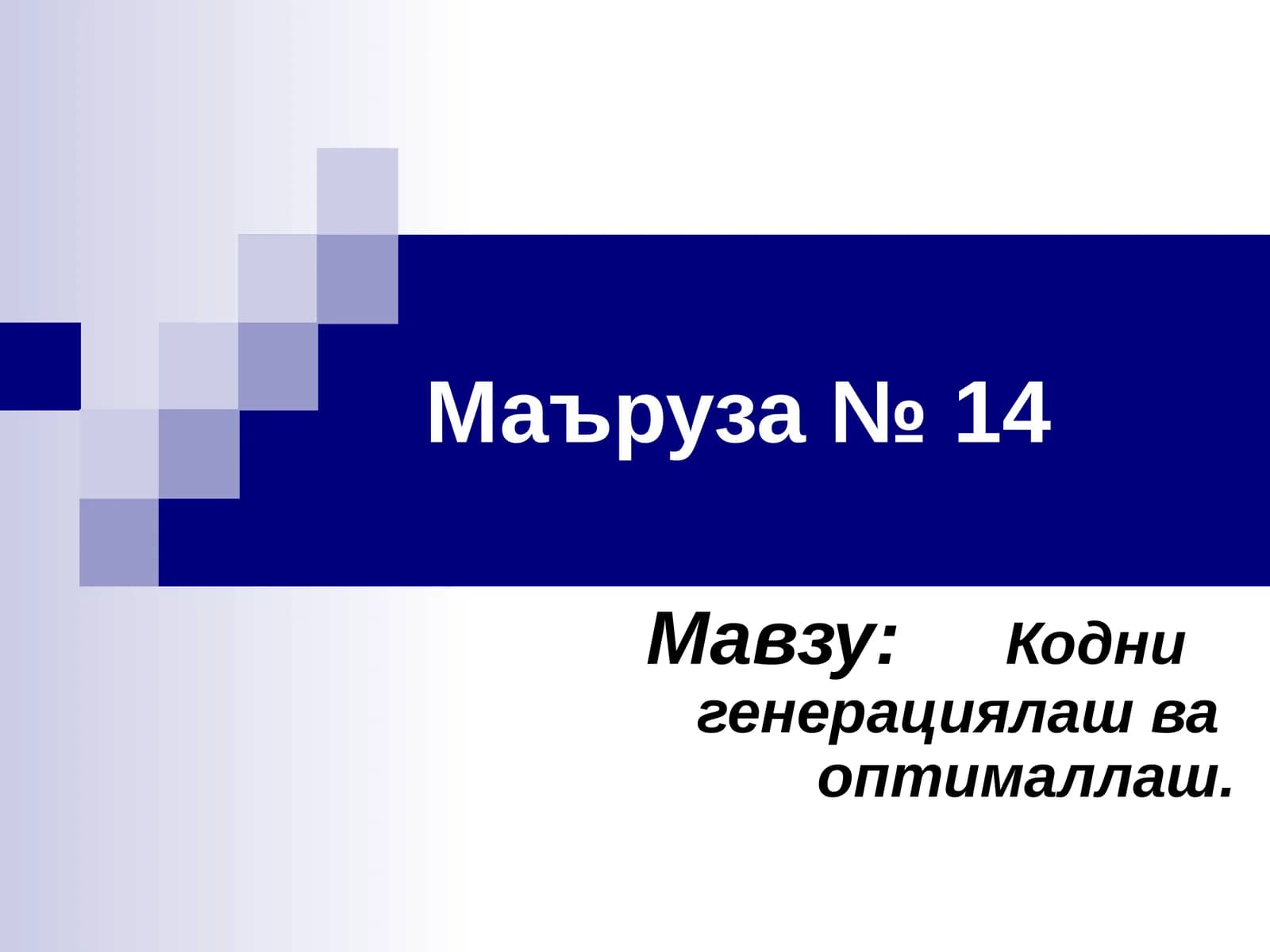 dastur kodini optimallashtirish