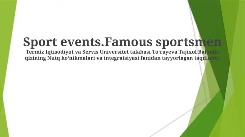 Talabasi Toʻrayeva Tajixol Bahodir qizining hazil qilgan Nutq koʻnikmalari va integratsiyasi fanidan tayyorlagan taqdimotga oid, iyul oyida Termiz Iqtisodiyot va Servis Universiteti tomonidan o'tkazilgan