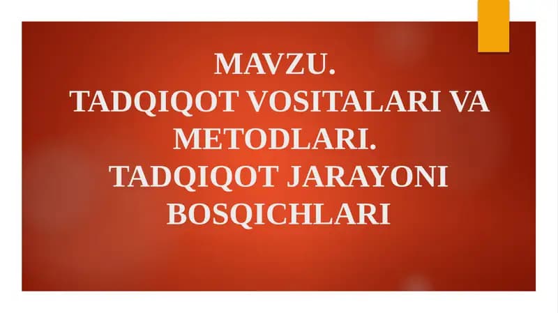 Tadqiqot vositalari (anglashvositalari)