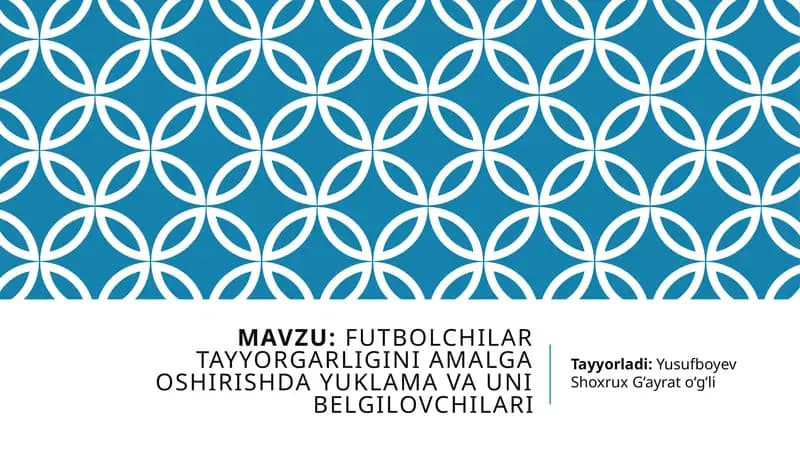 Futbolchilar tayyorgarligini amalga oshirishda yuklama va uni belgilovchilari