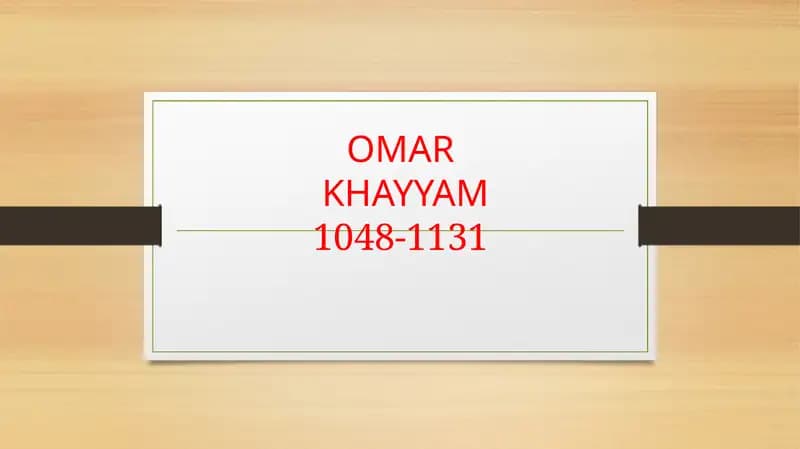 OMAR KHAYYAM