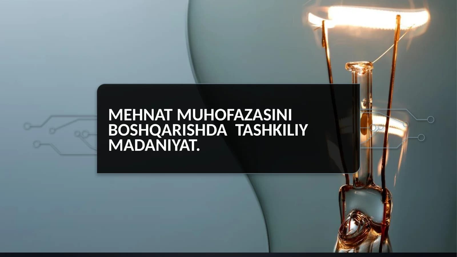 Mehnat muhofazasini boshqarishda tashkiliy ishlar