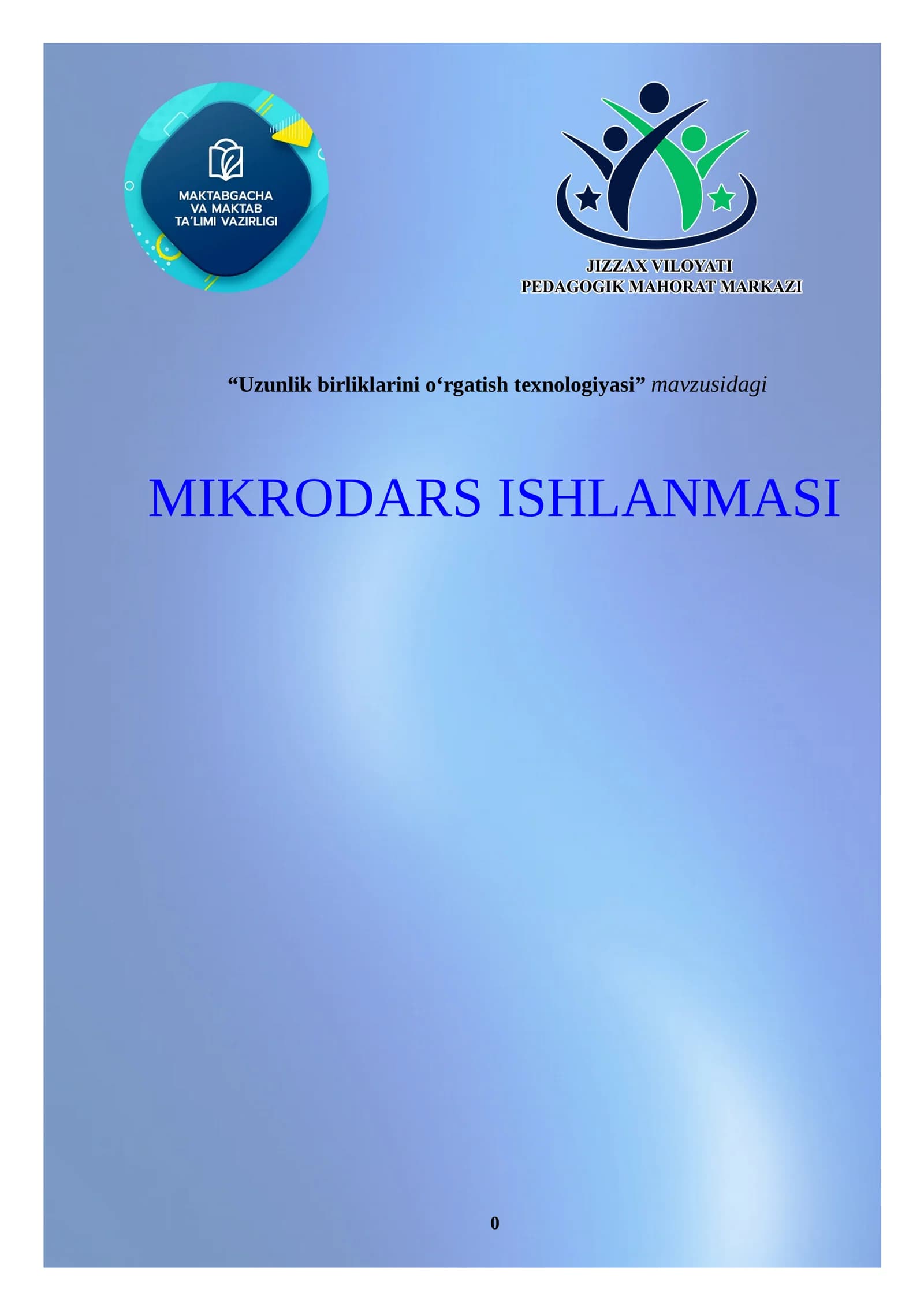 Uzunlik birliklarini oʻrgatish texnologiyasi
