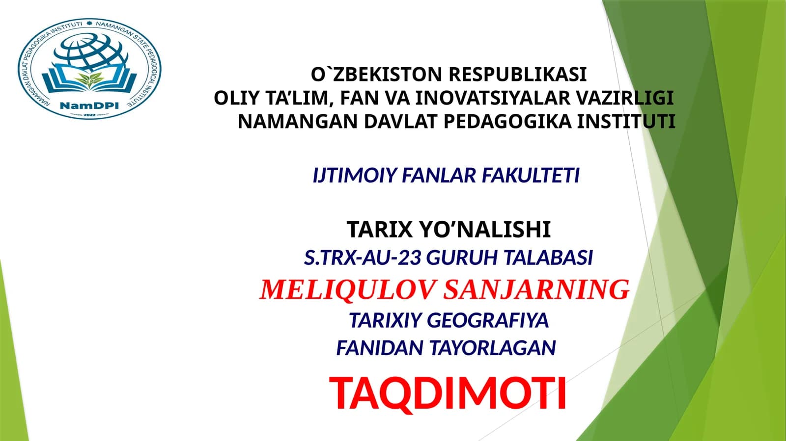 Qand va Dovon davlati tarixiy geogirafyasi
