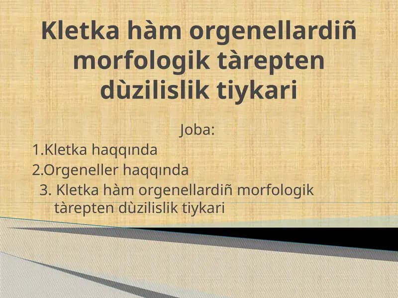 Kletka hàm orgenellardiñ morfologik tàrepten dùzilislik tiykari