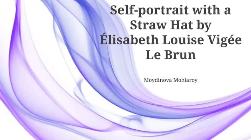 Analysis of the composition and technique in the self-portrait by Élisabeth Louise Vigée Le Brun, highlighting the artist's strategic placement and use of a diagonal line to engage the viewer