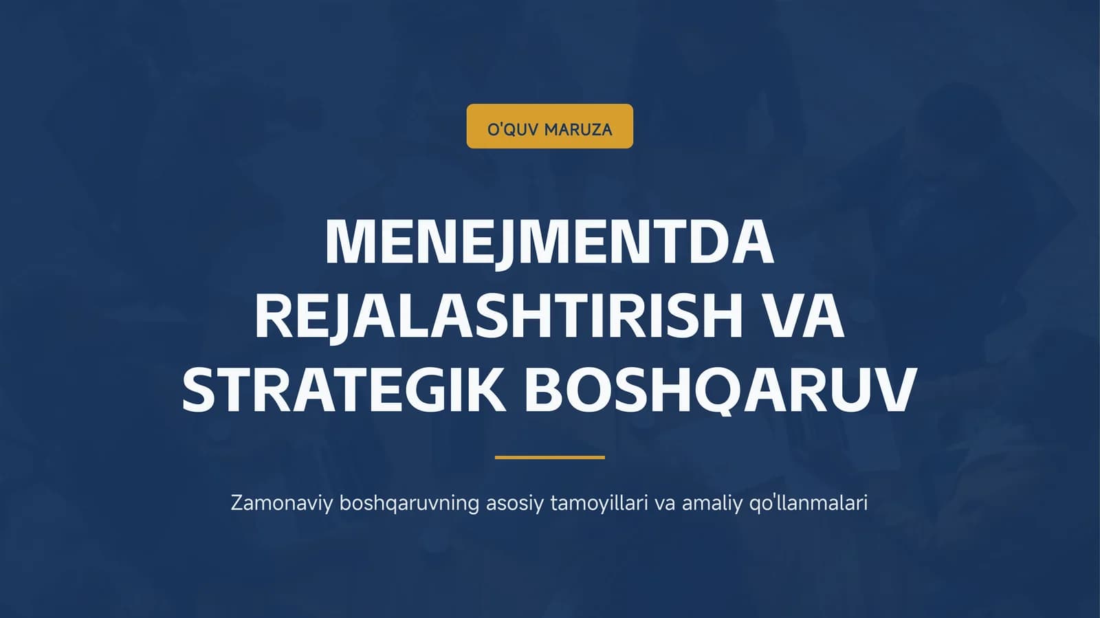 Menejmentda strategik rejalashtirish