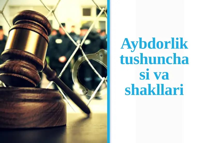 Aybdorlik tushunchasi va  shakllari