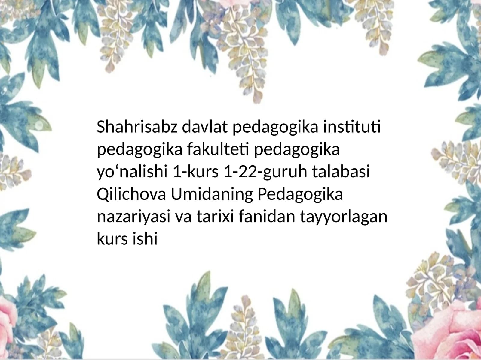 Oʻquchi yoshlarda baynalmilallik ruhida tarbiyalash (Auditoriyadan tashqari dars jarayonida)