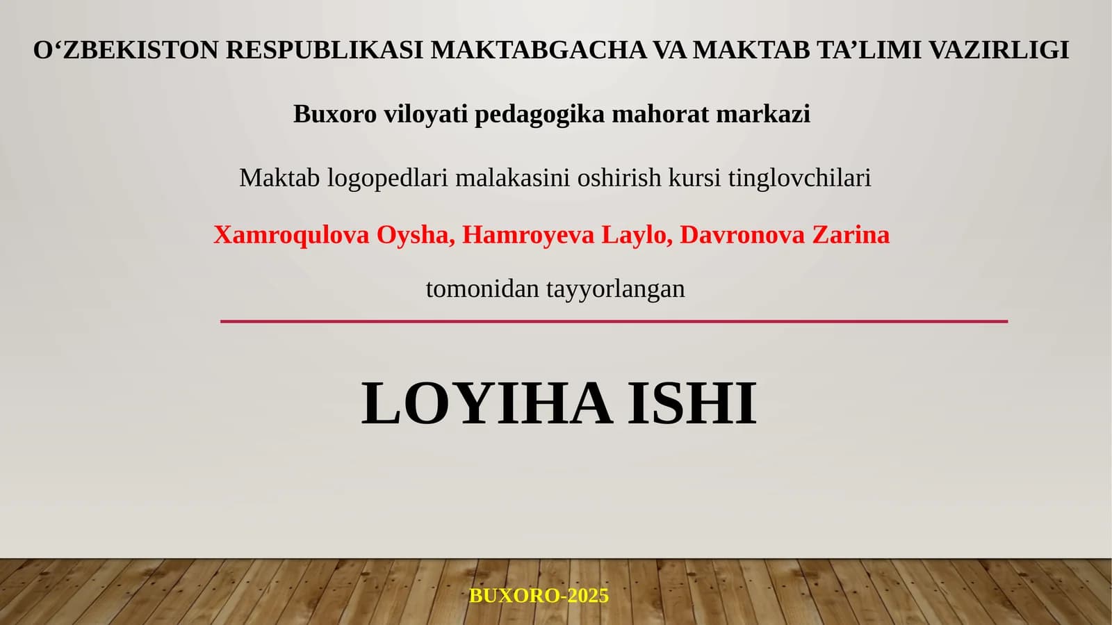 Maktab logopedlari malakasini oshirish kursi