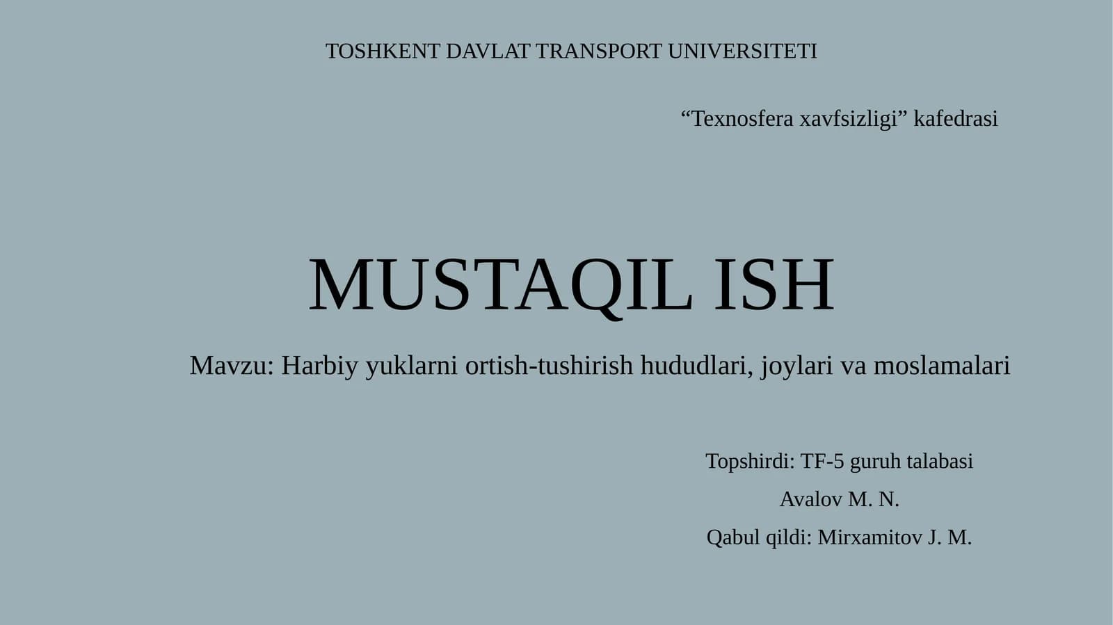Harbiy yuklarni ortish-tushirish