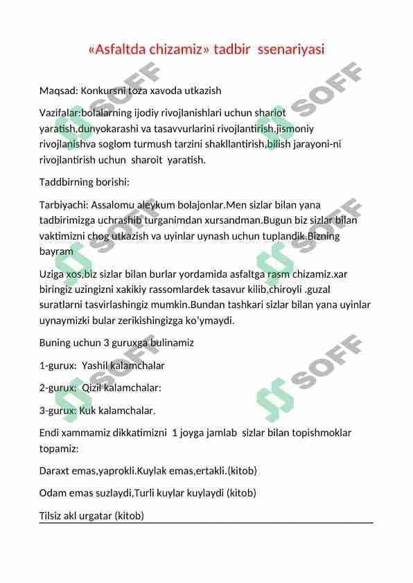 Asfaltda rasm chizamiz