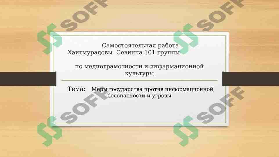 Меры государства против информационной бесопасности и угрозы
