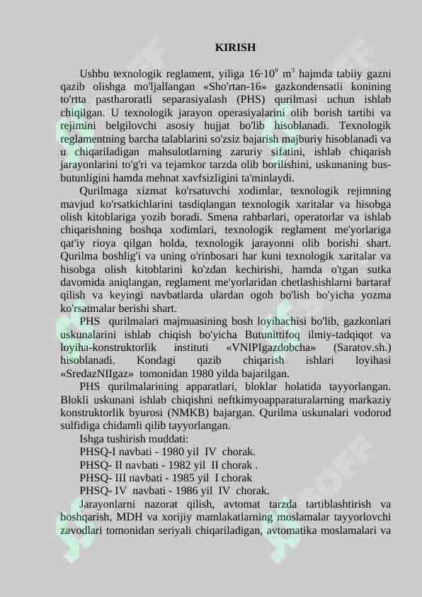 Sho'rtan neft gaz amaliyot hisoboti