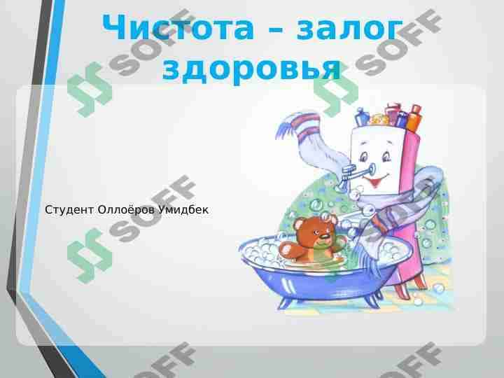 Чистота – залог здоровья