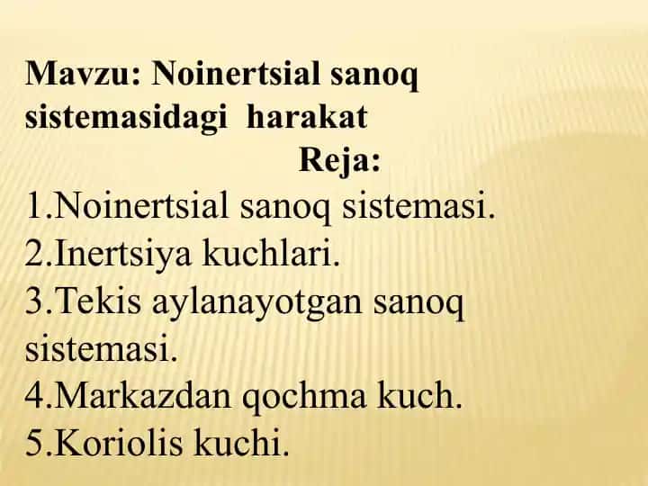 Noinertsial sanoq sistemasi
