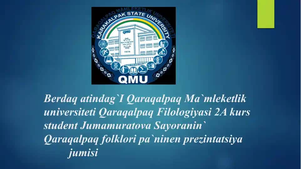 QARAQALPAQ FOLKLORI SHIǴARMALARINDA KIYIM-KENSHEK ATAMALARINIŃQOLLANILIWiJOBAI