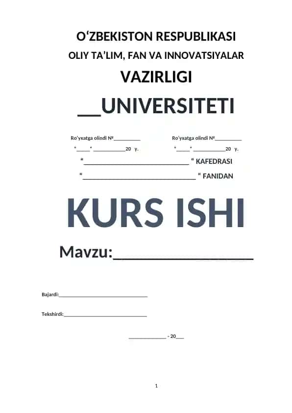Turkistonda mustamlaka boshqaruv tizimining takomillashtirilishi (XIX asr ikkinchi yarmi - XX asr birinchi choragi) kurs ishi