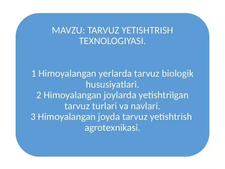 Issiq ekinlar orasida tarvuz