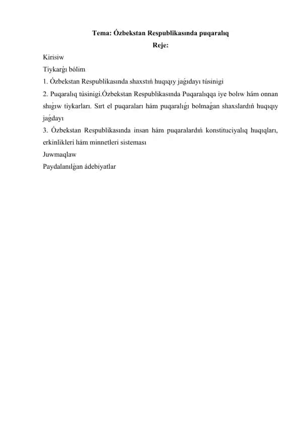 Ózbekstan Respublikasında puqaralıq