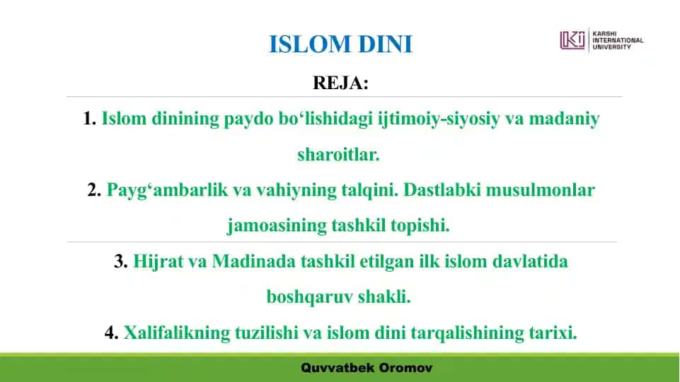 - Tags: Islam Dinireja, Arabistonyaroli, Arab davlatlari, Payg'ambarlik, Xalifalik
