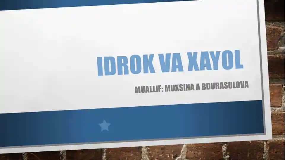 Idrok va xayol