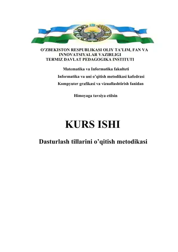 Dasturlash tillarini o’qitish metodikasi